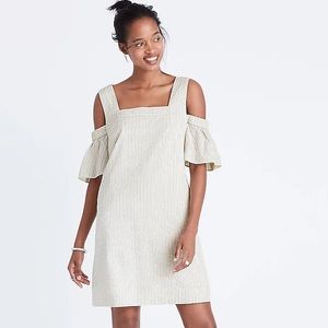 Madewell Striped Cold-Shoulder Dress